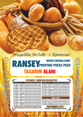 Fırın Pastane İmsakiye Baskı 100 Adet