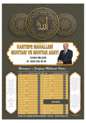 Muhtar Adayı  İmsakiye 1.000 Adet Kargo Dahil.