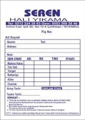 A6 Halı Yıkama Teslim Fişi 1 Asıl 2 Kopya