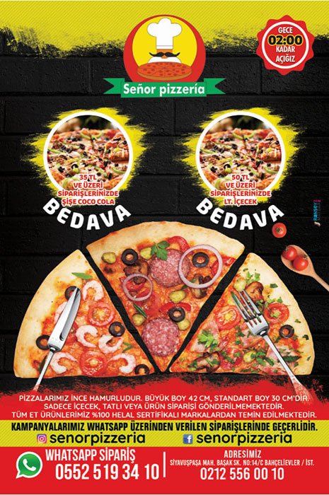 Pizza El İlanı / 1.000 Adet Kargo Dahildir.