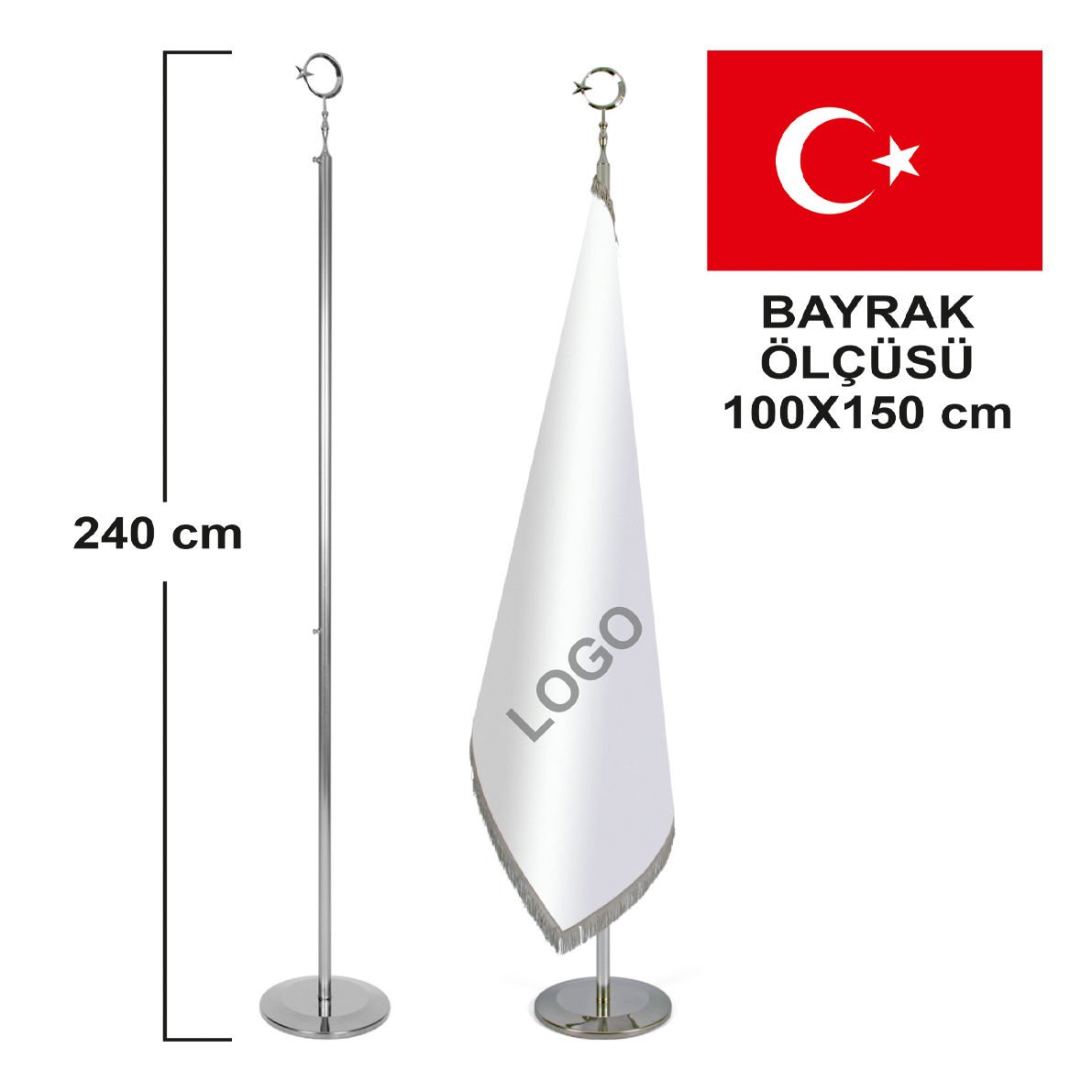 MAKAM BAYRAĞI - KROM SAÇAKSIZ