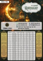 Özel Baskılı Ramazan İmsakiyesi